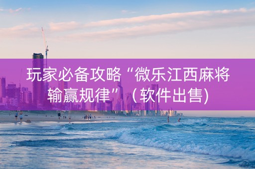 玩家必备攻略“微乐江西麻将输赢规律”（软件出售)