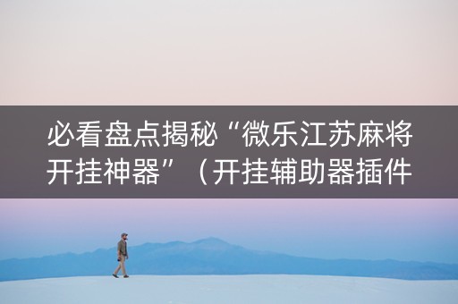 必看盘点揭秘“微乐江苏麻将开挂神器”（开挂辅助器插件)