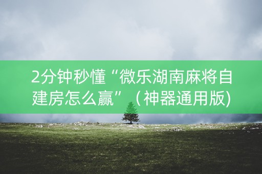 2分钟秒懂“微乐湖南麻将自建房怎么赢”（神器通用版)