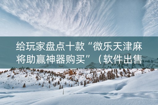 给玩家盘点十款“微乐天津麻将助赢神器购买”（软件出售)