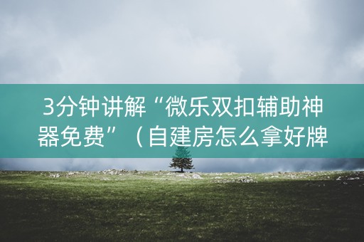3分钟讲解“微乐双扣辅助神器免费”（自建房怎么拿好牌)