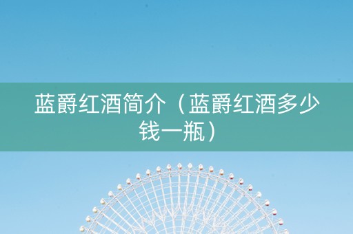 蓝爵红酒简介（蓝爵红酒多少钱一瓶）