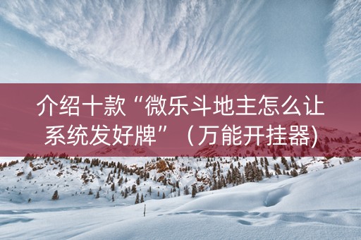 介绍十款“微乐斗地主怎么让系统发好牌”（万能开挂器)
