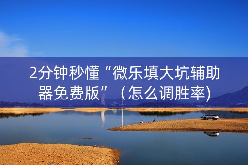 2分钟秒懂“微乐填大坑辅助器免费版”（怎么调胜率)