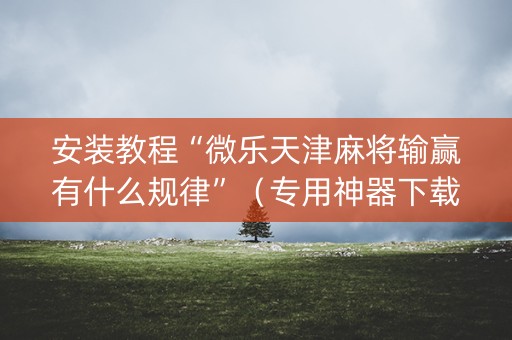 安装教程“微乐天津麻将输赢有什么规律”（专用神器下载)
