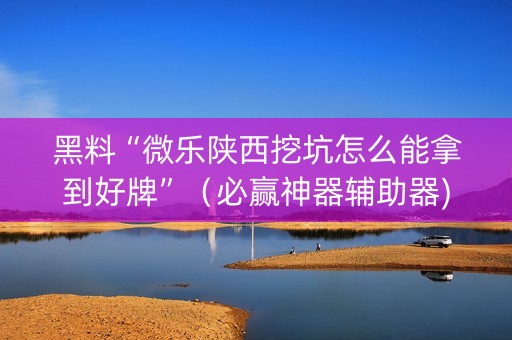 黑料“微乐陕西挖坑怎么能拿到好牌”（必赢神器辅助器)