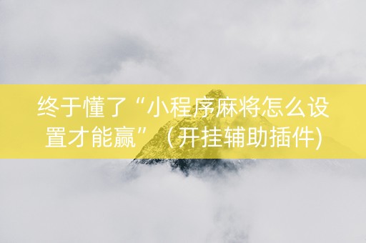 终于懂了“小程序麻将怎么设置才能赢”（开挂辅助插件)