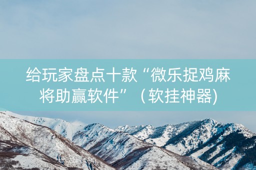 给玩家盘点十款“微乐捉鸡麻将助赢软件”（软挂神器)