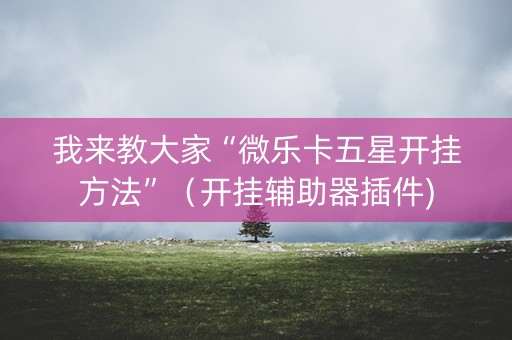 我来教大家“微乐卡五星开挂方法”（开挂辅助器插件)