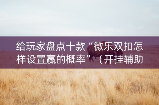 给玩家盘点十款“微乐双扣怎样设置赢的概率”（开挂辅助脚本)