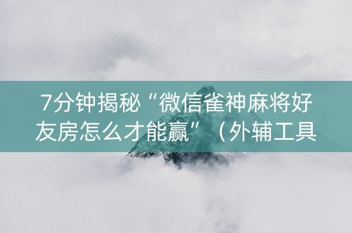 7分钟揭秘“微信雀神麻将好友房怎么才能赢”（外辅工具)