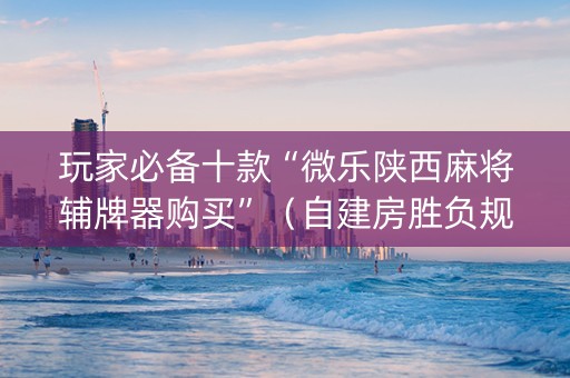 玩家必备十款“微乐陕西麻将辅牌器购买”（自建房胜负规律)