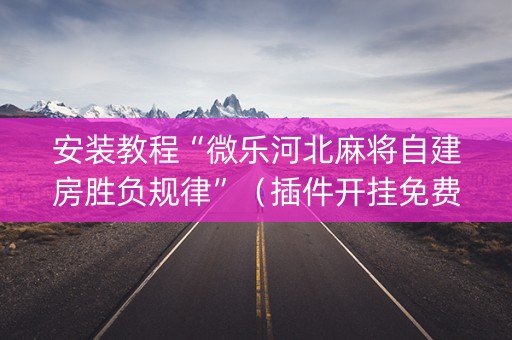 安装教程“微乐河北麻将自建房胜负规律”（插件开挂免费AI)