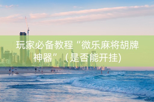 玩家必备教程“微乐麻将胡牌神器”（是否能开挂)
