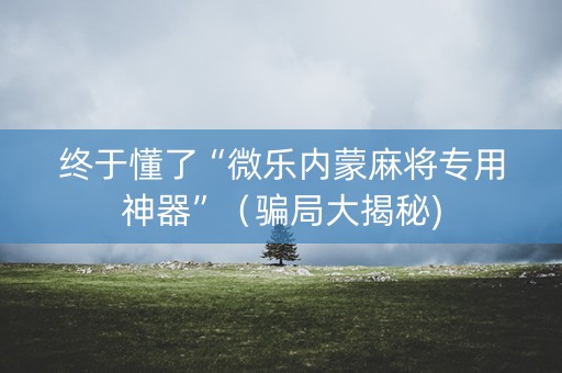 终于懂了“微乐内蒙麻将专用神器”（骗局大揭秘)