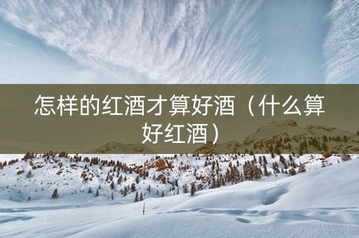 怎样的红酒才算好酒（什么算好红酒）