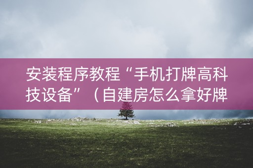 安装程序教程“手机打牌高科技设备”（自建房怎么拿好牌)