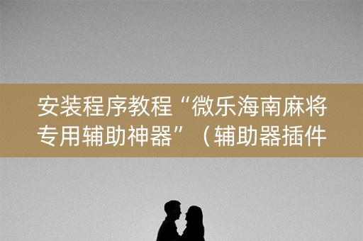 安装程序教程“微乐海南麻将专用辅助神器”（辅助器插件)