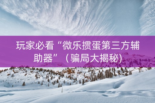 玩家必看“微乐掼蛋第三方辅助器”（骗局大揭秘)