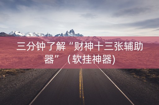 三分钟了解“财神十三张辅助器”（软挂神器)