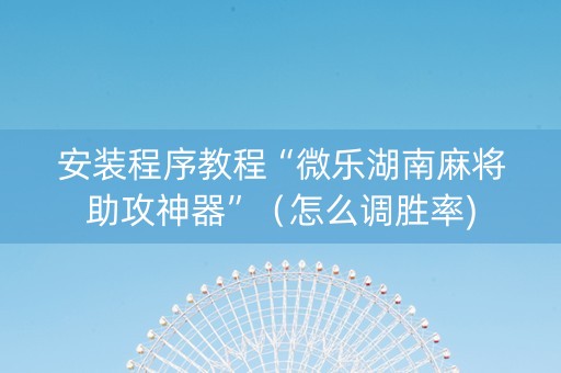 安装程序教程“微乐湖南麻将助攻神器”（怎么调胜率)