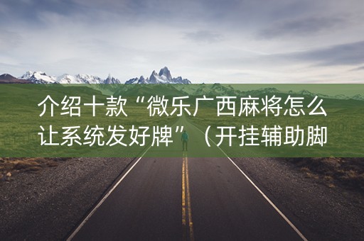 介绍十款“微乐广西麻将怎么让系统发好牌”（开挂辅助脚本)