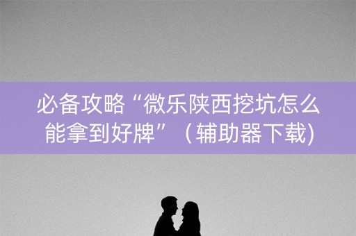 必备攻略“微乐陕西挖坑怎么能拿到好牌”（辅助器下载)