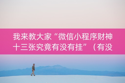 我来教大家“微信小程序财神十三张究竟有没有挂”（有没有猫腻)
