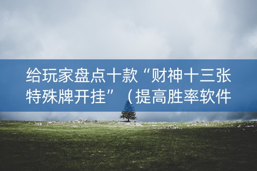 给玩家盘点十款“财神十三张特殊牌开挂”（提高胜率软件)