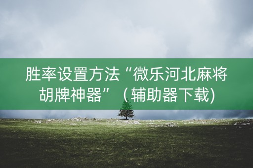 胜率设置方法“微乐河北麻将胡牌神器”（辅助器下载)