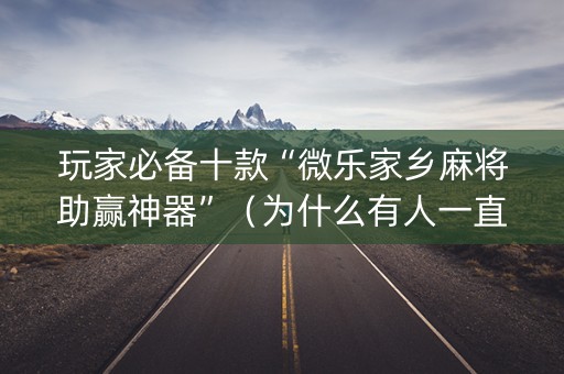 玩家必备十款“微乐家乡麻将助赢神器”（为什么有人一直赢)