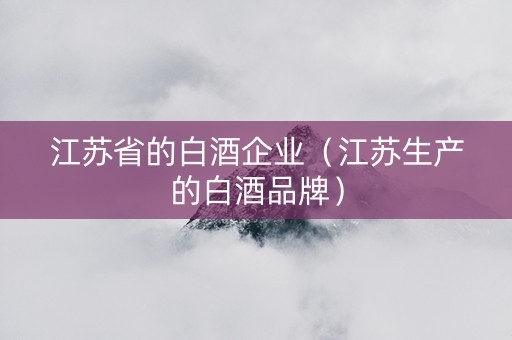 江苏省的白酒企业（江苏生产的白酒品牌）