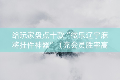 给玩家盘点十款“微乐辽宁麻将挂件神器”（充会员胜率高)