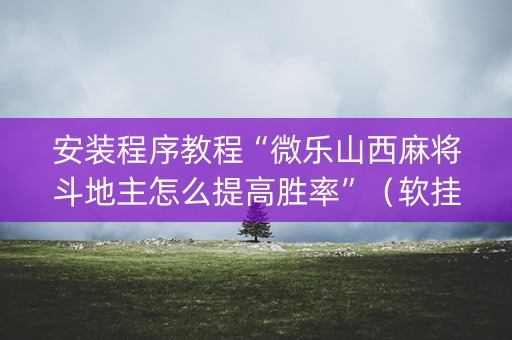 安装程序教程“微乐山西麻将斗地主怎么提高胜率”（软挂神器)