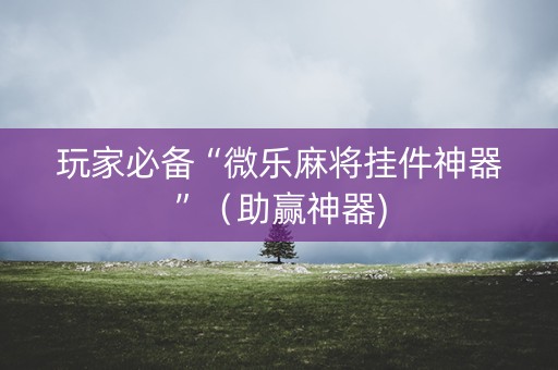 玩家必备“微乐麻将挂件神器”（助赢神器)