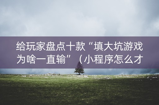 给玩家盘点十款“填大坑游戏为啥一直输”（小程序怎么才会赢)