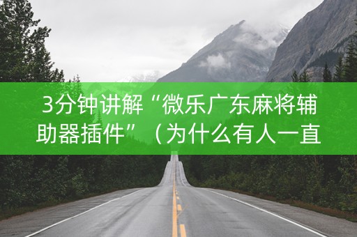 3分钟讲解“微乐广东麻将辅助器插件”（为什么有人一直赢)