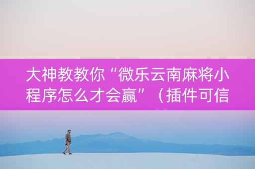 大神教教你“微乐云南麻将小程序怎么才会赢”（插件可信吗)