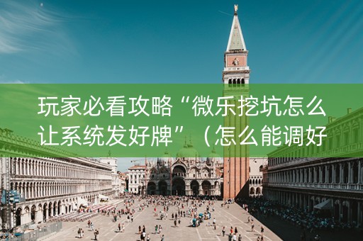 玩家必看攻略“微乐挖坑怎么让系统发好牌”（怎么能调好牌)