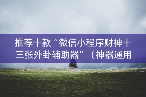 推荐十款“微信小程序财神十三张外卦辅助器”（神器通用版)