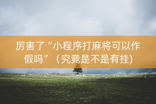 厉害了“小程序打麻将可以作假吗”（究竟是不是有挂)