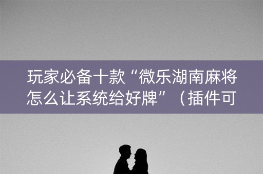 玩家必备十款“微乐湖南麻将怎么让系统给好牌”（插件可信吗)