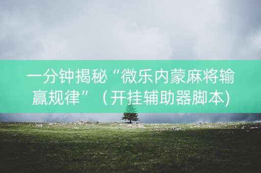 一分钟揭秘“微乐内蒙麻将输赢规律”（开挂辅助器脚本)