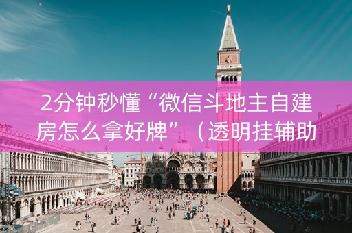 2分钟秒懂“微信斗地主自建房怎么拿好牌”（透明挂辅助器)
