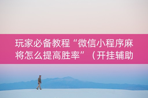 玩家必备教程“微信小程序麻将怎么提高胜率”（开挂辅助器脚本)