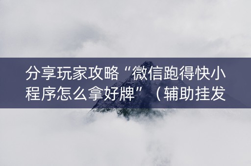 分享玩家攻略“微信跑得快小程序怎么拿好牌”（辅助挂发牌规律)