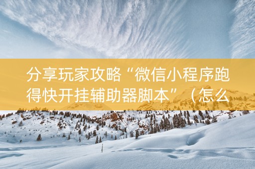 分享玩家攻略“微信小程序跑得快开挂辅助器脚本”（怎么让系统给自己好牌)