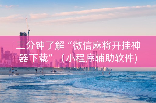 三分钟了解“微信麻将开挂神器下载”（小程序辅助软件)