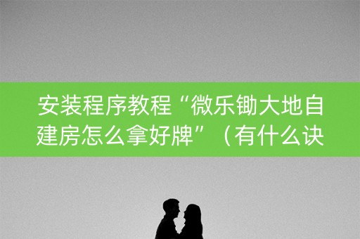 安装程序教程“微乐锄大地自建房怎么拿好牌”（有什么诀窍)