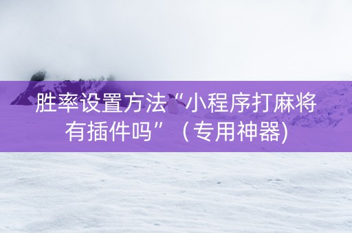 胜率设置方法“小程序打麻将有插件吗”（专用神器)